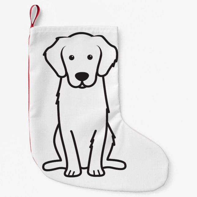 Golden Retriever Dog Cartoon Small Christmas Stocking (Front)
