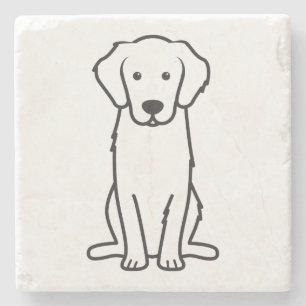Golden Retriever Dog Cartoon Stone Coaster