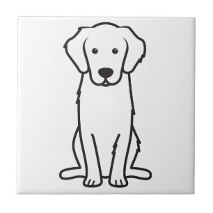 Golden Retriever Dog Cartoon Tile