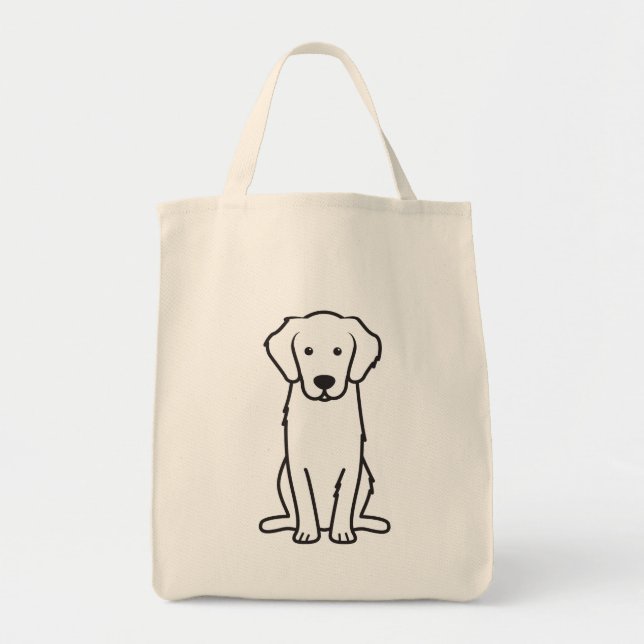 Golden Retriever Dog Cartoon Tote Bag (Front)