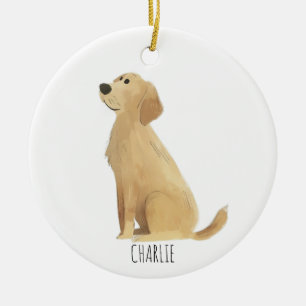 Golden Retriever Dog  Ceramic Tree Decoration