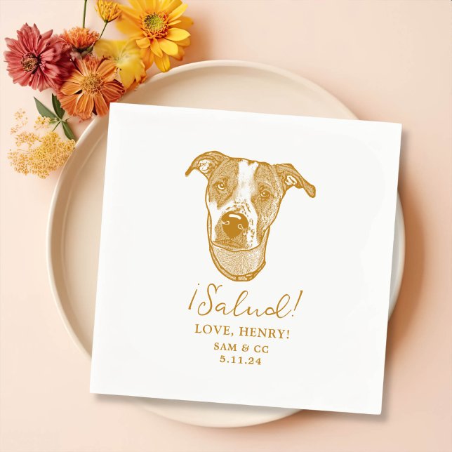 Golden Retriever Dog Cheers Custom Cocktail Napkin (Creator Uploaded)