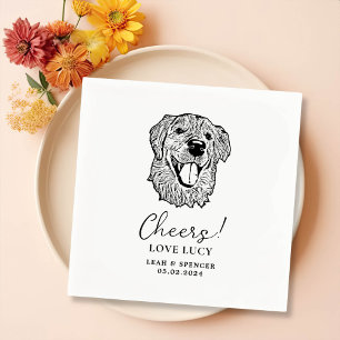 Golden Retriever Dog Cheers Custom Cocktail Napkin