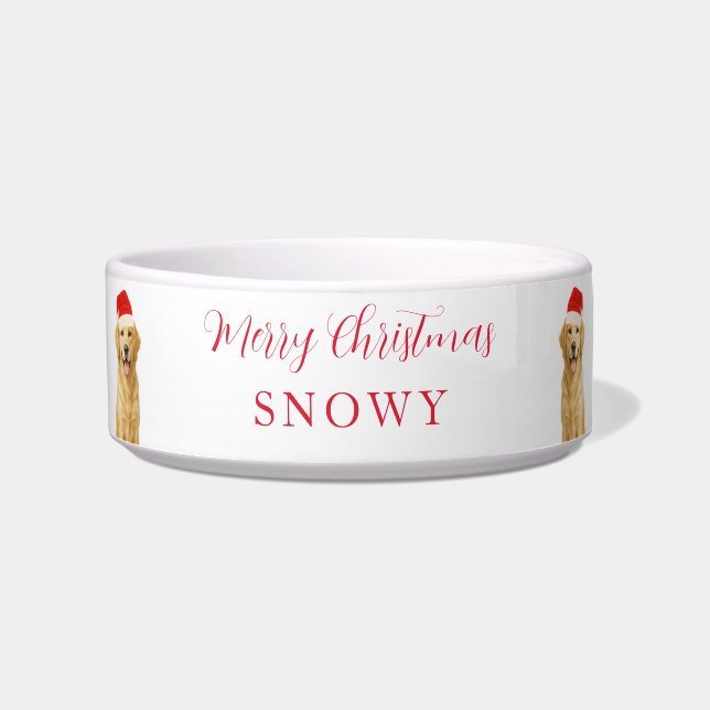 Golden Retriever Dog Christmas Bowl (Front)