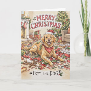 Golden Retriever Dog Christmas Card