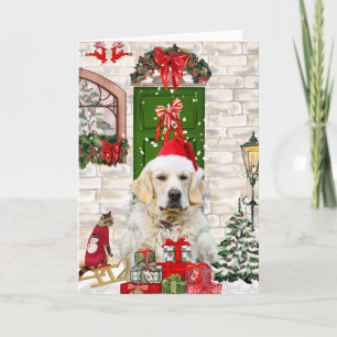 Golden Retriever Dog Christmas  Card