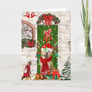 Golden Retriever Dog Christmas  Card