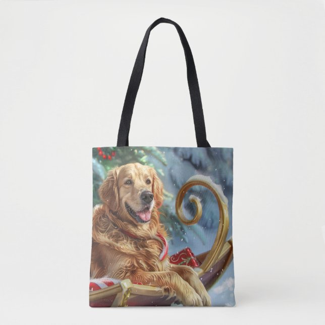 Golden Retriever Dog Christmas Festive  Tote Bag (Front)
