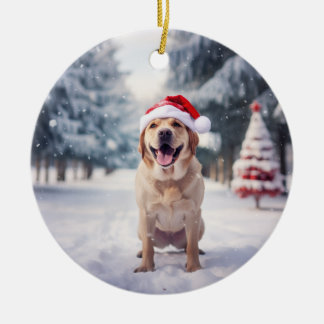 Golden Retriever Dog Christmas Keepsake Ceramic Tree Decoration