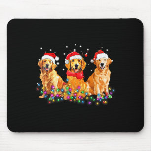 Golden Retriever Dog Christmas Lights Cute Matchin Mouse Mat