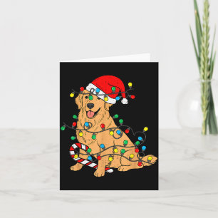 Golden Retriever Dog Christmas Lights Xmas Pet Dog Card