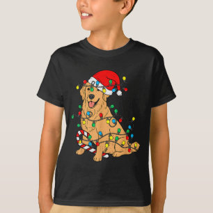 Golden Retriever Dog Christmas Lights Xmas Pet Dog T-Shirt