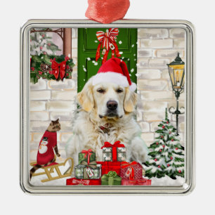 Golden Retriever Dog Christmas Metal Tree Decoration
