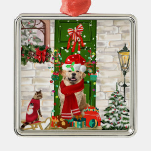 Golden Retriever Dog Christmas Metal Tree Decoration