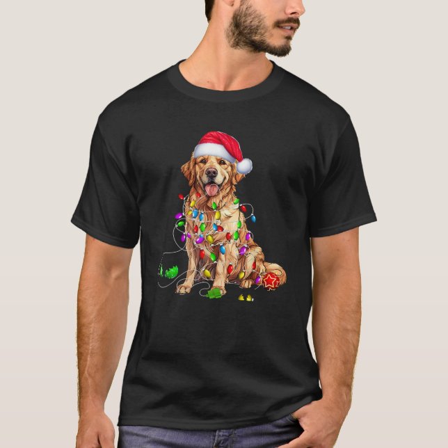 Golden retriever dog Christmas Ornament Tree Dog M T-Shirt (Front)