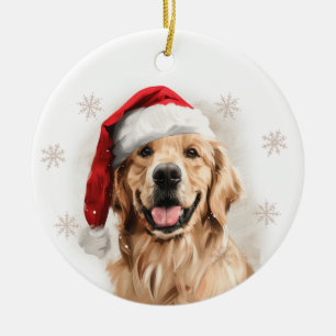 Golden Retriever Dog Christmas Personalized Ceramic Tree Decoration