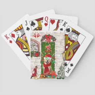 Golden Retriever Dog Christmas  Playing Cards