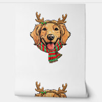 Golden Retriever Dog Christmas Reindeer Santa Hat