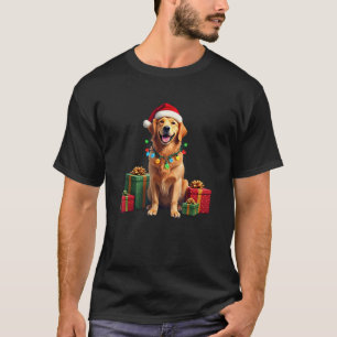 Golden Retriever dog Christmas Santa Claus Hat T-Shirt