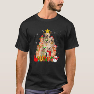 Golden Retriever Dog Christmas Tree Lights Funny X T-Shirt