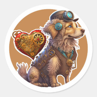 Golden Retriever Dog Classic Round Sticker