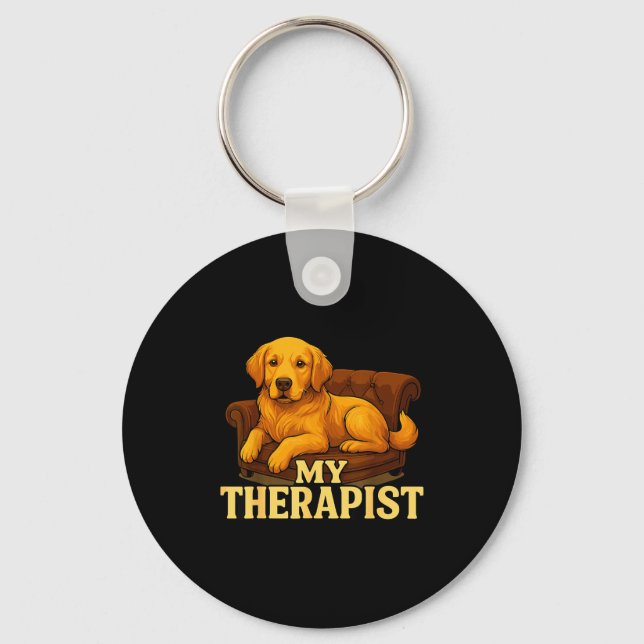 Golden Retriever Dog Clothes For Humans My Therast Key Ring (Front)