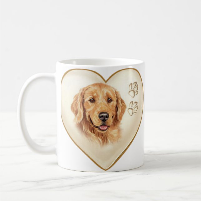 Golden Retriever Dog Coffee Mug Cup (Left)