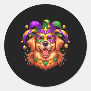 Golden Retriever Dog Costume Outfit Women Men Mard Classic Round Sticker