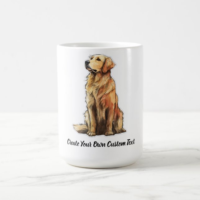 Golden Retriever Dog Create Your Own Custom Text  Coffee Mug (Center)