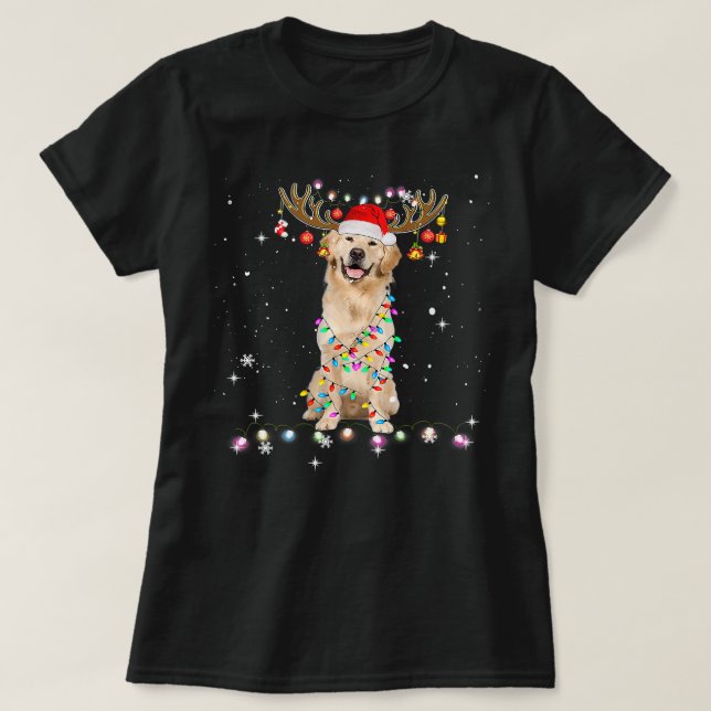 Golden Retriever Dog Cute Golden Retriever Christm T-Shirt (Design Front)