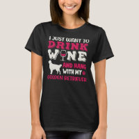 Golden Retriever Dog Dad Mom And Drink Wine