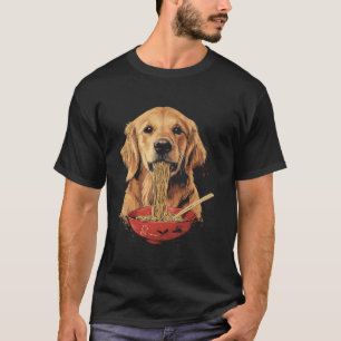 Golden Retriever Dog Eating Ramen Noodles T-Shirt