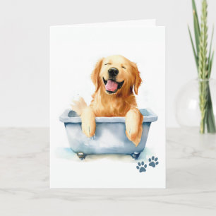 Golden Retriever Dog Folded Greeting Card