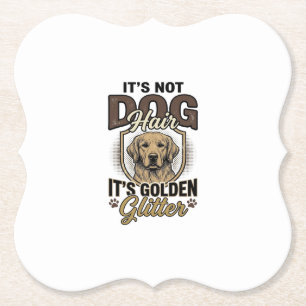 Golden Retriever Dog Hair Vintage Funny Shirt Desi Paper Coaster