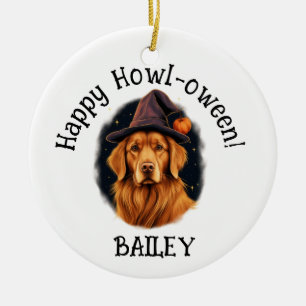 Golden Retriever Dog Halloween  Ceramic Tree Decoration