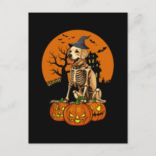 Golden Retriever Dog Halloween Holiday Postcard