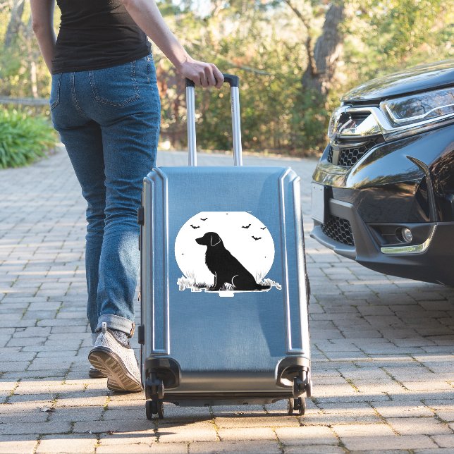Golden Retriever Dog – Halloween Moon Silhouette O (Suitcase Insitu)
