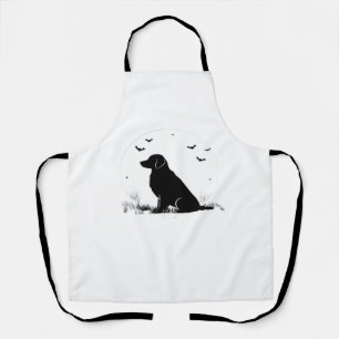 Golden Retriever Dog – Halloween Moon Silhouette O Apron