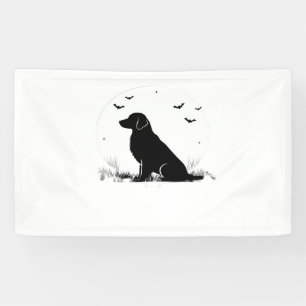 Golden Retriever Dog – Halloween Moon Silhouette O Banner