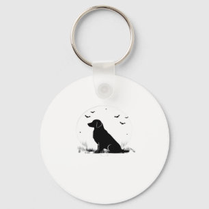 Golden Retriever Dog � Halloween Moon Silhouette O Key Ring
