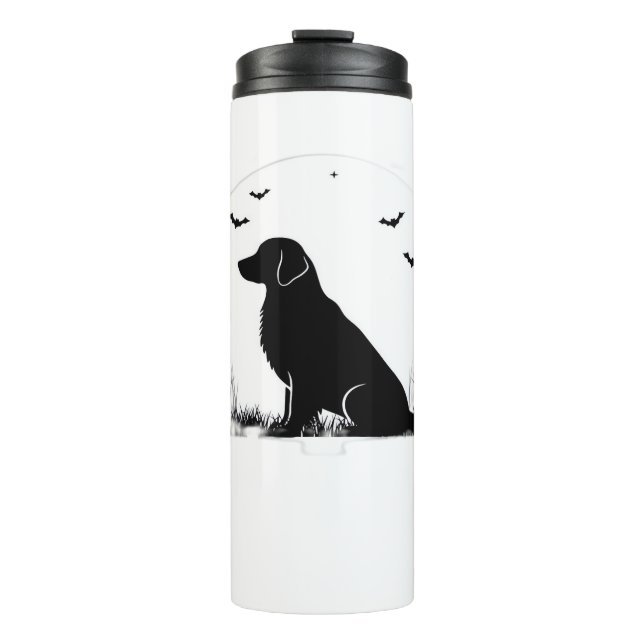 Golden Retriever Dog – Halloween Moon Silhouette O Thermal Tumbler (Front)