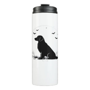 Golden Retriever Dog Halloween Moon Silhouette Ov Thermal Tumbler