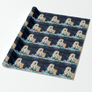 Golden Retriever Dog Halloween Truck Scary Night Wrapping Paper