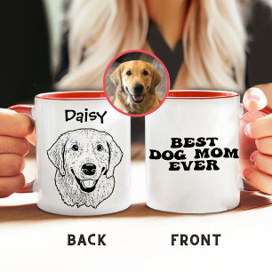 Golden Retriever Dog Hand Drawing Personalised Mug