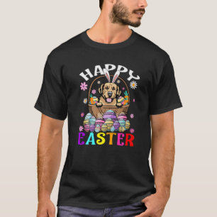 Golden Retriever Dog Happy Easter Bunny Eggs Easte T-Shirt