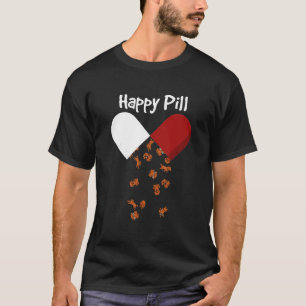 Golden Retriever Dog Happy Pill Mum Dad T-Shirt