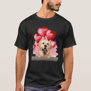 Golden Retriever Dog Happy Valentines Day Pet Dog T-Shirt