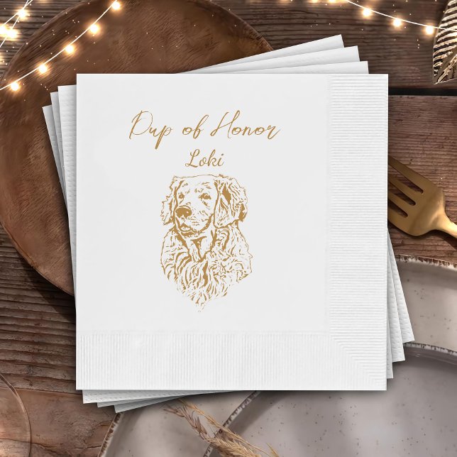 Golden Retriever Dog I Do Too Custom Cocktail Napk Napkin (Creator Uploaded)