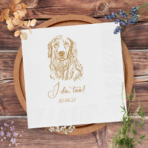 Golden Retriever Dog I Do Too Custom Cocktail Napkin