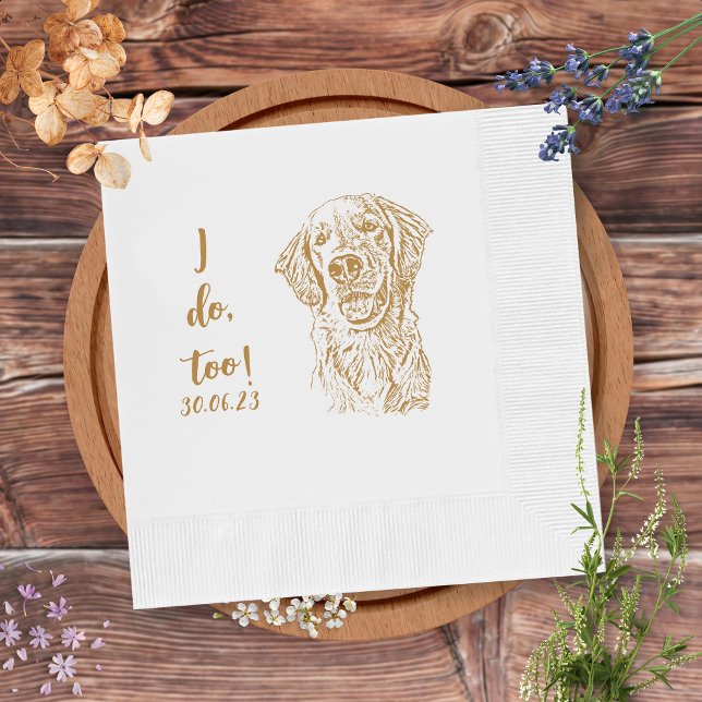 Golden Retriever Dog I Do Too Custom Cocktail Napkin (Creator Uploaded)